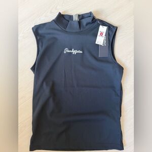 Pearly Gates Navy Sleeveless Golf Top Mock Neck